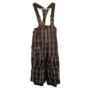 Obermeyer Plaid Kids Snowboard Ski Bib Overalls Size 4